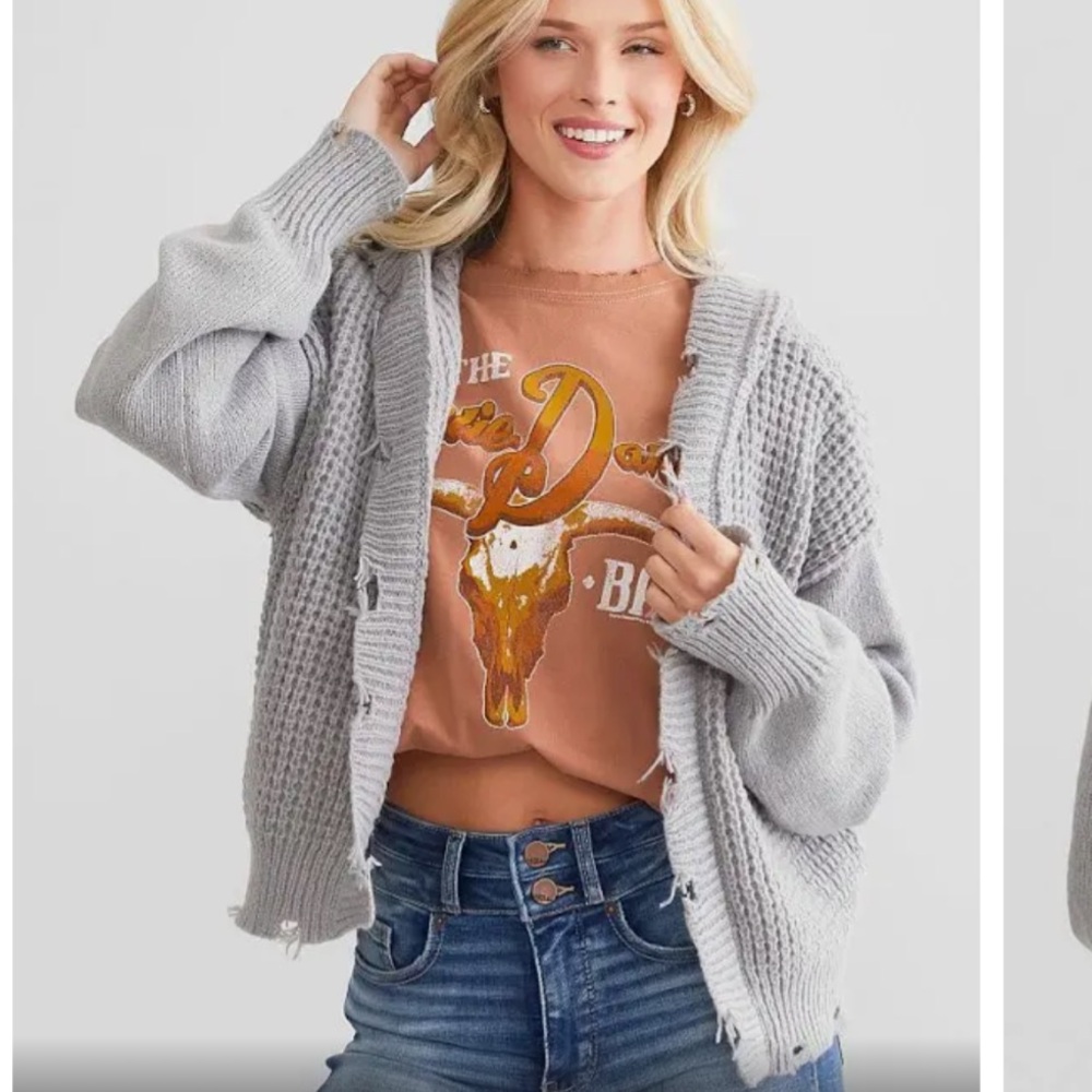Gray Button-Up Women’s Sweater